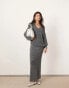 Фото #4 товара ASOS EDITION knitted v neck oversized jumper co-ord in charcoal