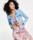 ფოტო #5 პროდუქტის Women's Denim Trucker Jacket