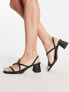 Фото #1 товара & Other Stories leather heeled strappy sandals in black