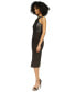 ფოტო #4 პროდუქტის MICHAEL Women's Faux-Leather Bodice Midi Dress