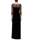 ფოტო #2 პროდუქტის Petite Velvet Illusion Embellished Gown