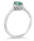 ფოტო #2 პროდუქტის Emerald (3/8 ct. t.w.) and Diamond Accent Ring in Sterling Silver