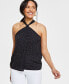 Фото #1 товара Women's Studded Halter Top, Created for Macy's