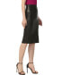 ფოტო #3 პროდუქტის Women's Stretch Faux Leather Pencil Skirt