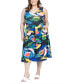 Фото #3 товара Plus Size Midi Length Sleeveless Pocket Dress