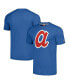 ფოტო #1 პროდუქტის Men's Royal Atlanta Braves Cooperstown Collection Hand-Drawn Logo Tri-Blend T-Shirt