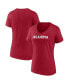 ფოტო #1 პროდუქტის Women's Crimson Oklahoma Sooners Basic Arch V-Neck T-shirt