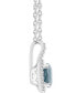 Фото #3 товара Macy's aquamarine (1-1/4 ct. t.w.) & Diamond (1/6 ct. t.w.) Halo 18" Pendant Necklace in Sterling Silver