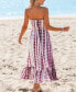 Фото #3 товара Women's Brick Tie Dye Smocked Waist Maxi Tube Beach Dress