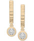 ფოტო #3 პროდუქტის Diamond Dangle Textured Huggie Hoop Earrings (1/10 ct. t.w.) in Gold Vermeil, Created for Macy's
