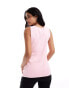 Фото #8 товара ASOS DESIGN knitted crew neck waistcoat with front split in pink