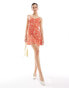 Фото #1 товара Wednesday's Girl daisy floral cami mini dress in red