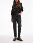 Topshop Original high rise Mom jeans in washed black Черный, W34 L32 - фото #2