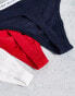 Фото #4 товара Tommy Hilfiger 3 pack thong in navy white and red