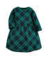 ფოტო #3 პროდუქტის Baby Girls Cotton Dresses, Black Watch Plaid