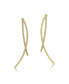 ფოტო #1 პროდუქტის Modern 14K Gold Plated Cubic Zirconia Thin Statement Earrings