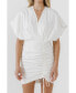 Фото #1 товара Women's Stretch Linen Shirred Mini Dress
