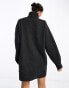 Фото #8 товара eekday Annie wool blend roll neck mini jumper dress in off-black melange exclusive to ASOS