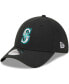 Фото #1 товара Men's Black Seattle Mariners Logo 39THIRTY Flex Hat