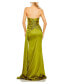 Women's Strapless Embellished Sweetheart Neckline Satin Gown