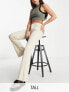 Фото #1 товара Stradivarius Tall slim flare jean with split detail in ecru