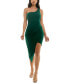 ფოტო #1 პროდუქტის Juniors' One-Shoulder Asymmetrical Ruched Bodycon Dress