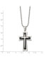 Фото #3 товара Chisel black Acrylic Cross Pendant Ball Chain Necklace