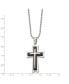 Black Acrylic Cross Pendant Ball Chain Necklace