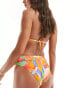 ASOS DESIGN mix and match high leg high waist bikini bottom in vibrant abstract print