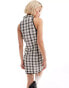 COLLUSION check mini dress with keyhole detail in mono check