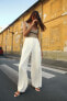 DARTED WIDE-LEG TROUSERS