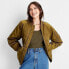 Фото #1 товара Women's Oversized Bomber Jacket - A New Day Green S