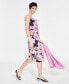 Фото #3 товара Women's Floral-Print Cowl Neck Slip Dress, Created for Macy's