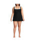 Plus Size Texture Square Neck Mini Swim Dress