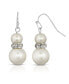 Серьги 2028 Silver-Tone White Pearl Crystal