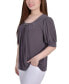 Фото #3 товара Petite Short Sleeve Balloon Sleeve Top