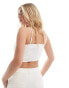 Фото #4 товара Vila Bridal jacquard bandeau top with 3D corsage in white