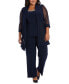 Фото #1 товара Plus Size Embellished Layered-Look Pantsuit