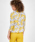 Women's Floral-Print 3/4-Sleeve Textured Jacket
