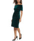 Women's Off-The-Shoulder Velvet Sheath Dress