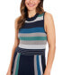 ფოტო #3 პროდუქტის Women's Striped Sleeveless Sweater Dress