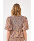 ფოტო #2 პროდუქტის Women's Floral Smocked Detail Top