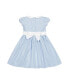 Girls' Short Sleeve Seersucker Dress with Peter Pan Collar, Kids