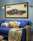"Muscle Blue Car" Dimensional Collage Framed Graphic Art Under Glass Wall Art - 25'' x 48''