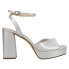 Фото #1 товара Nina Stacie Ankle Strap Dress Womens Silver Dress Sandals STACIE-041