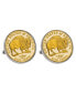 Gold-Layered Westward Journey 2005 Bison Jefferson Nickel Bezel Coin Cuff Links