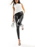 Only faux leather leggings in black