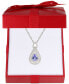 ფოტო #1 პროდუქტის Sapphire (1-1/4 ct. t.w.) & Diamond (1/4 ct. t.w.) 18" Pendant Necklace in 14k White Gold (Also available in Tanzanite, Emerald and Ruby)