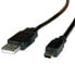 ROLINE USB 2.0 Cable - A - 5-Pin Mini - M/M 3.0 m - 3 m - USB A - Mini-USB A - USB 2.0 - Male/Male - Black