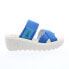 Фото #1 товара Fly London Yabo YABO593FLY-004 Womens Blue Leather Wedges Sandals Shoes 39